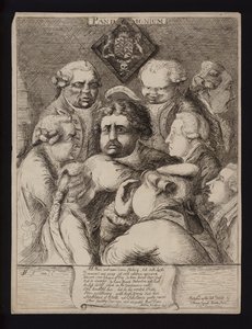 Pandemonium: Satire auf die politische Instabilität in Großbritannien nach dem Sturz der Fox-North-Koalition und deren Ersatz durch die Regierung von William Pitt dem Jüngeren, 1784 von James Sayers
