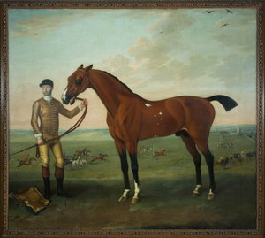 Flying Childers mit einem Stallburschen auf Newmarket Heath, ca. 1722-25
