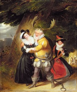 Falstaff an der Herne-Eiche aus Die lustigen Weiber von Windsor, Akt V, Szene V, 1832 von James Stephanoff