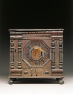 Der geschnitzte und verzierte Wertsachenschrank von Joseph und Bathsheba Pope, Salem, Massachusetts, 1679