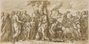 Lupercalia (recto), und Skizzen von Figuren (verso) von James Thornhill