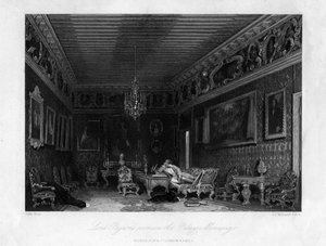 Lord Byrons Zimmer im Palazzo Mocenigo, Venedig, Italien, 19. Jahrhundert von James Tibbitts Willmore