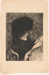 Frau liest eine Zeitung von James Tissot