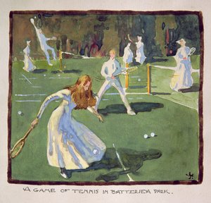 Ein Tennisspiel im Battersea Park von James Wallace