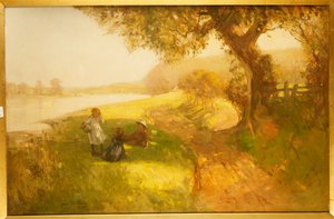 Sommertag - Kinder am Ufer des Tweed, 1907 von James Wallace