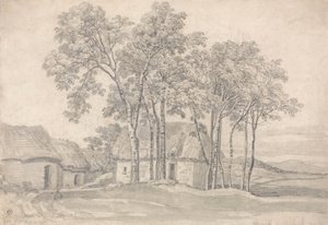 Ein Bauernhof zwischen Bäumen von James Ward
