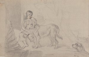 Ein kleiner Junge mit Hunden von James Ward