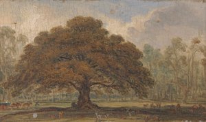 Landschaft mit Hirschen unter der 