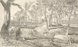 Flusslandschaft mit Wasserfall von James Ward