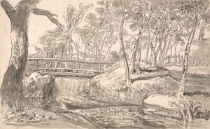 Flusslandschaft mit einem Wasserfall