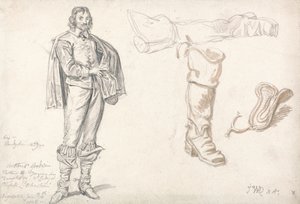 Studien einer stehenden Figur und eines Stiefels, 1825
