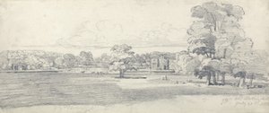 Die alte Halle, Tabley, umgeben von Parkland, 20. Juli 1814 von James Ward