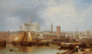 Ansicht von Köln mit dem unvollendeten Dom