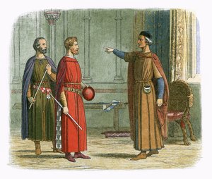 König Edward I. droht dem Lord Marshal von James William Edmund Doyle