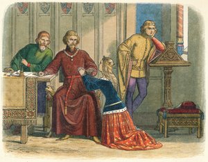 Königin Anne bittet für Sir Simon Burley, 1388, 1864