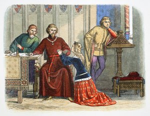 Königin Anne setzt sich bei Gloucester und Arundel für Sir Simon de Burley ein, 1388, 1864