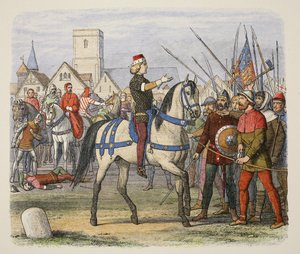 Richard übernimmt das Kommando der Rebellen im Bauernaufstand, aus A Chronicle of England BC 55 to AD 1485, veröffentlicht in London