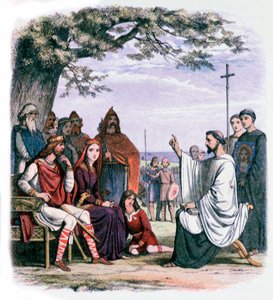 Der heilige Augustinus predigt König Ethelbert und Königin Bertha, 19. Jahrhundert von James William Edmund Doyle