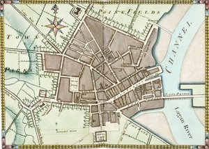 Doppelseitiger Aquarellplan von Belfast, ca. 1795 von James Williamson