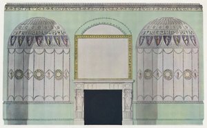 Kamin mit Nischen, Innenkomposition, 18. Jahrhundert