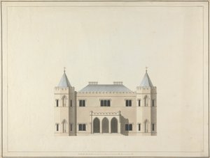 Fünf Entwürfe für ein Haus im gotischen Stil: Erhebung