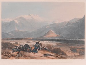 Blick auf Bala Hissai und die Stadt Kabul, mit den britischen Kantonen vom Ba Marco Hill von James after Rattray