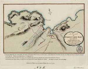 Ein Plan der Fishguard Bay, in der die Franzosen 1200 Mann am 22. Februar 1797 landeten und sich am 24. Lord Cawdor ergaben von James and Laurie Robert (1755 1836) Whittle