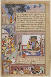 Kublai Khan und seine Kaiserin auf dem Thron, aus einem Jami al-Twarikh (oder Chingiznama)