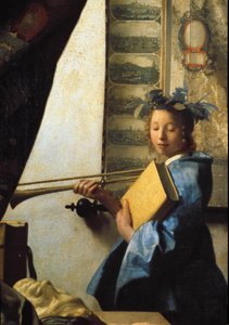 Die Kunst der Malerei oder die Werkstatt des Malers (Detail) von Johannes Vermeer