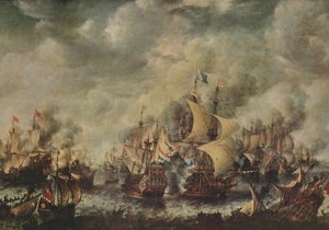 Seeschlacht zwischen den Engländern und den Niederländern vor Ter Heyde, August 1653 von Jan Abrahamsz. Beerstraten