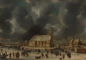 Schlittschuhlaufen in Sloten, in der Nähe von Amsterdam