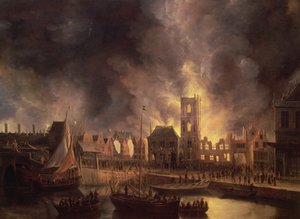 Der große Brand im Alten Rathaus von Amsterdam