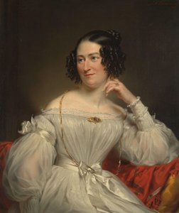 Porträt von Abrahamina Henriëtte Wurfbain (1808-1883), Ehefrau von Jacob de Vos Jz von Jan Adam Kruseman (signed by artist)
