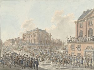Der Einzug von Louis Napoleon in Amsterdam am 20. April 1808 von Jan Anthonie Langendijk Dzn (signed by artist)