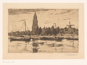 Ansicht von Rhenen von Jan Antonius van Schooten (signed by artist)