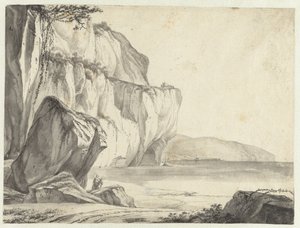 Küstenansicht mit aus dem Wasser ragenden Felsen