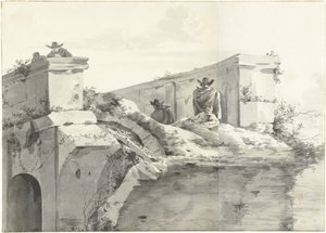 Ansicht des Randes der Ponte Rotto in Rom von Jan Asselijn (copy after)