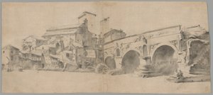 Ansicht der Ponte Rotto, Rom, mit Wassermühlen von Jan Asselijn