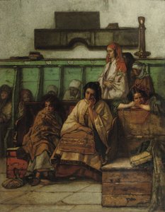Die Frauenbank in der Synagoge von Prag, 1855