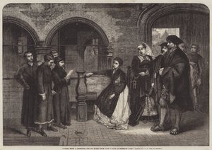 Luther, als Chorsänger, singt Hymnen von Tür zu Tür in Eisenach von Jan August Hendrik Leys