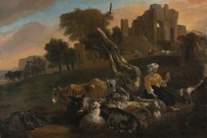 Landschaft mit Schäferin