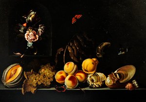 Ein Stillleben mit Trauben von Jan Baptist van Fornenburgh