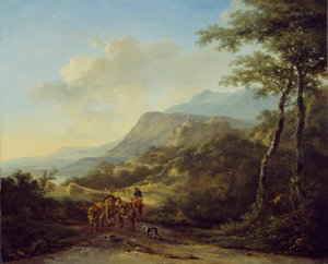 Italienische Landschaft mit Reisenden