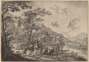 Blick auf den Tiber in der Campagna von Jan Both