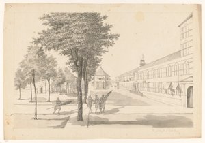 Regierung, Schlosskirche und Dragonerwache im Schloss von Batavia von Jan Brandes