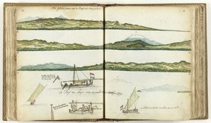 In der Bucht von Anjer ein Prau mit Posthalter von Jan Brandes