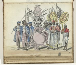 Singhalesische Soldaten im Dienst der VOC und Gesandte des Königs von Kandy von Jan Brandes
