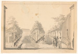 Garten und Auffahrt eines Landhauses bei Tandjong Priok