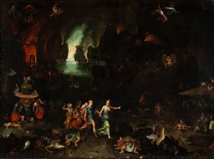 Aeneas und die Sibylle in der Unterwelt