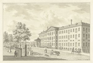 Das Landesmarinemagazin in Amsterdam, vor dem Brand von 1791